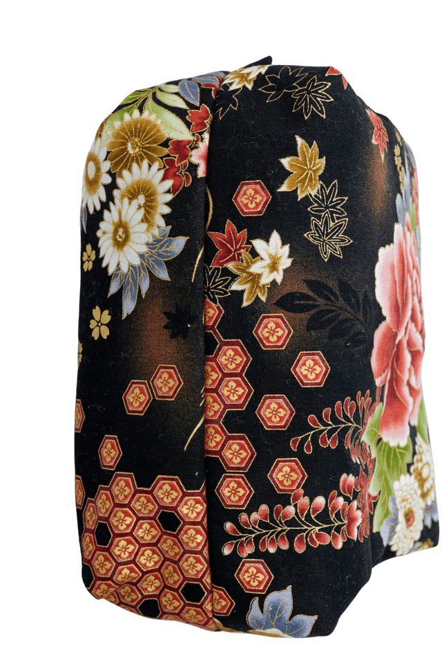 Trousse de toilette artisanale en tissu japonais – Motifs floraux traditionnels