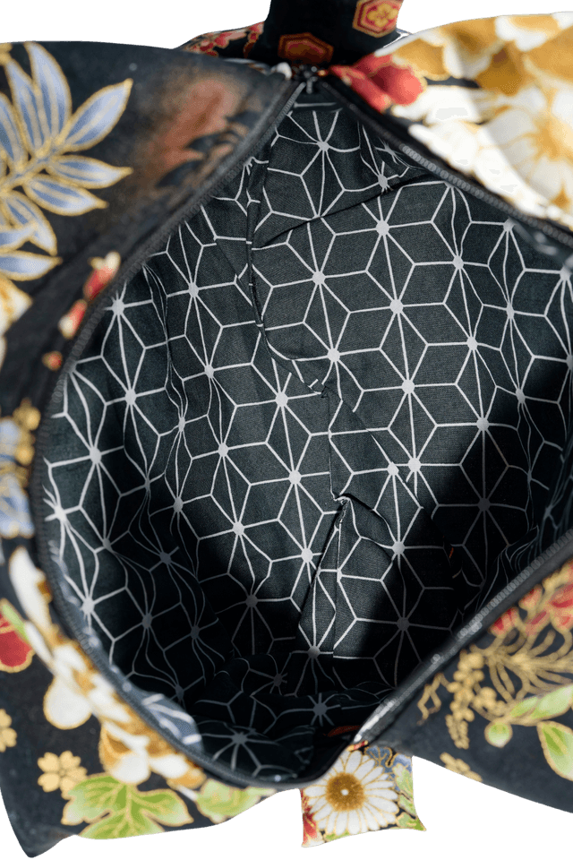 Trousse de toilette artisanale en tissu japonais – Motifs floraux traditionnels